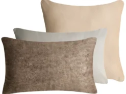 Sæt med 3 dekorative puder VATICA Velour 30 x 50 cm 45 x 45 cm Multifarvet Ensfarvet