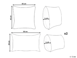 Sæt med 3 dekorative puder VATICA Velour 30 x 50 cm 45 x 45 cm Multifarvet Ensfarvet