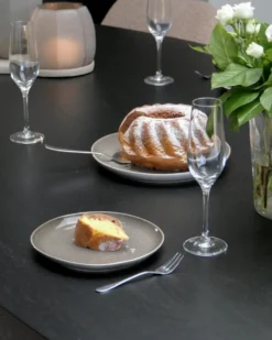 Sæt med 4 desserttallerkener COSTMARY Stentøj Grå