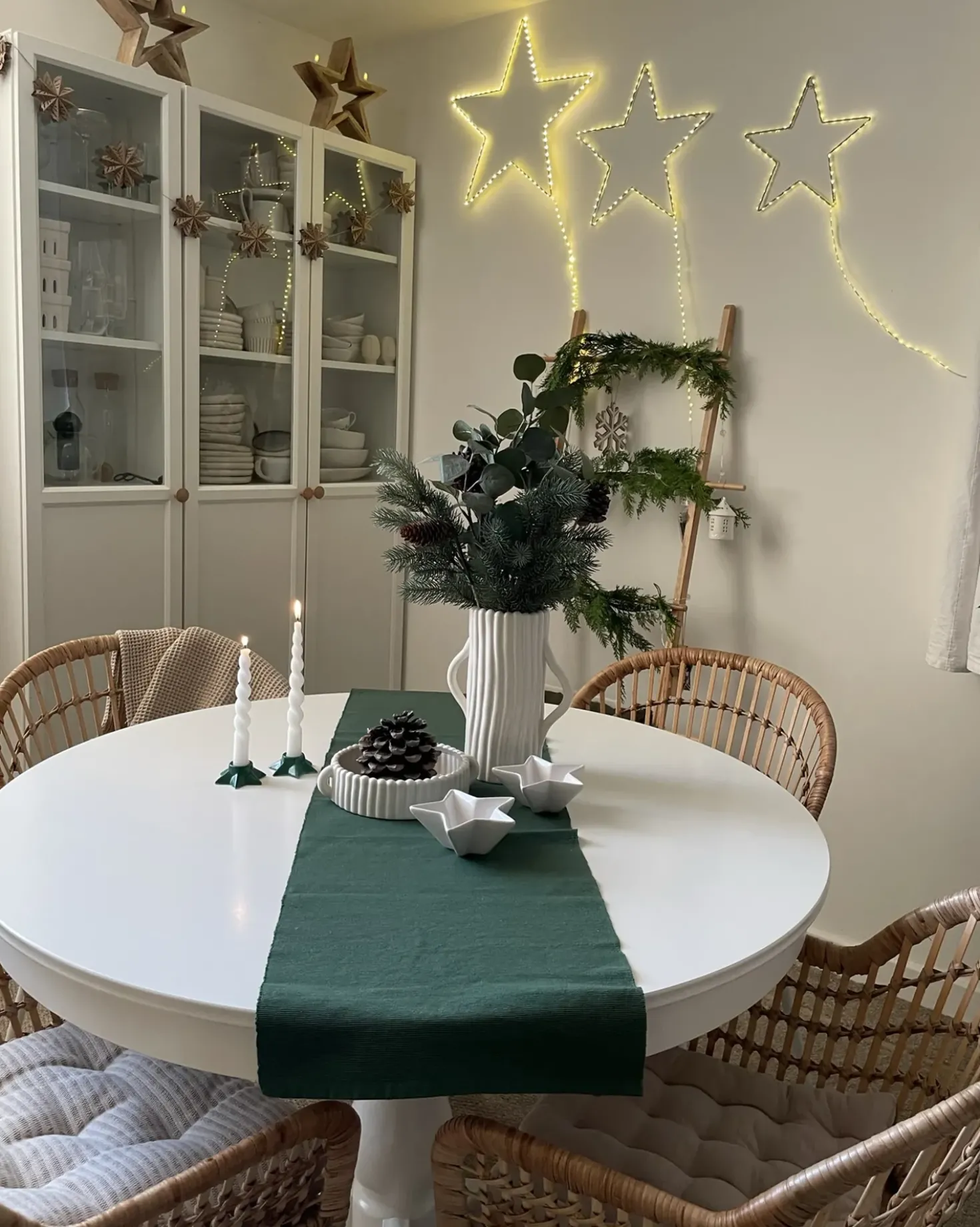 Sæt med 3 hængende dekorationer LED KUNNARI Stjerne 50/40/30 cm Sølv