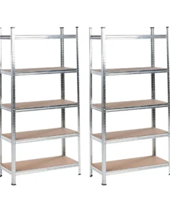 Sæt med 2 hylder til garagen XITTA Metal 150 cm 75 cm Sølv