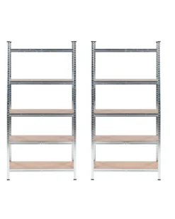 Sæt med 2 hylder til garagen XITTA Metal 150 cm 75 cm Sølv