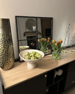 Sæt med 2 juledekorationer LED NEIDEN Juletræ 52/38 cm Sølv