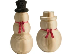 Sæt med 2 juledekorationer KLARALVEN Snemand 90/124 cm Beige
