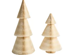 Sæt med 2 juledekorationer VEFSNA Juletræ 90/122 cm Beige