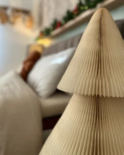Sæt med 2 juledekorationer VEFSNA Juletræ 90/122 cm Beige