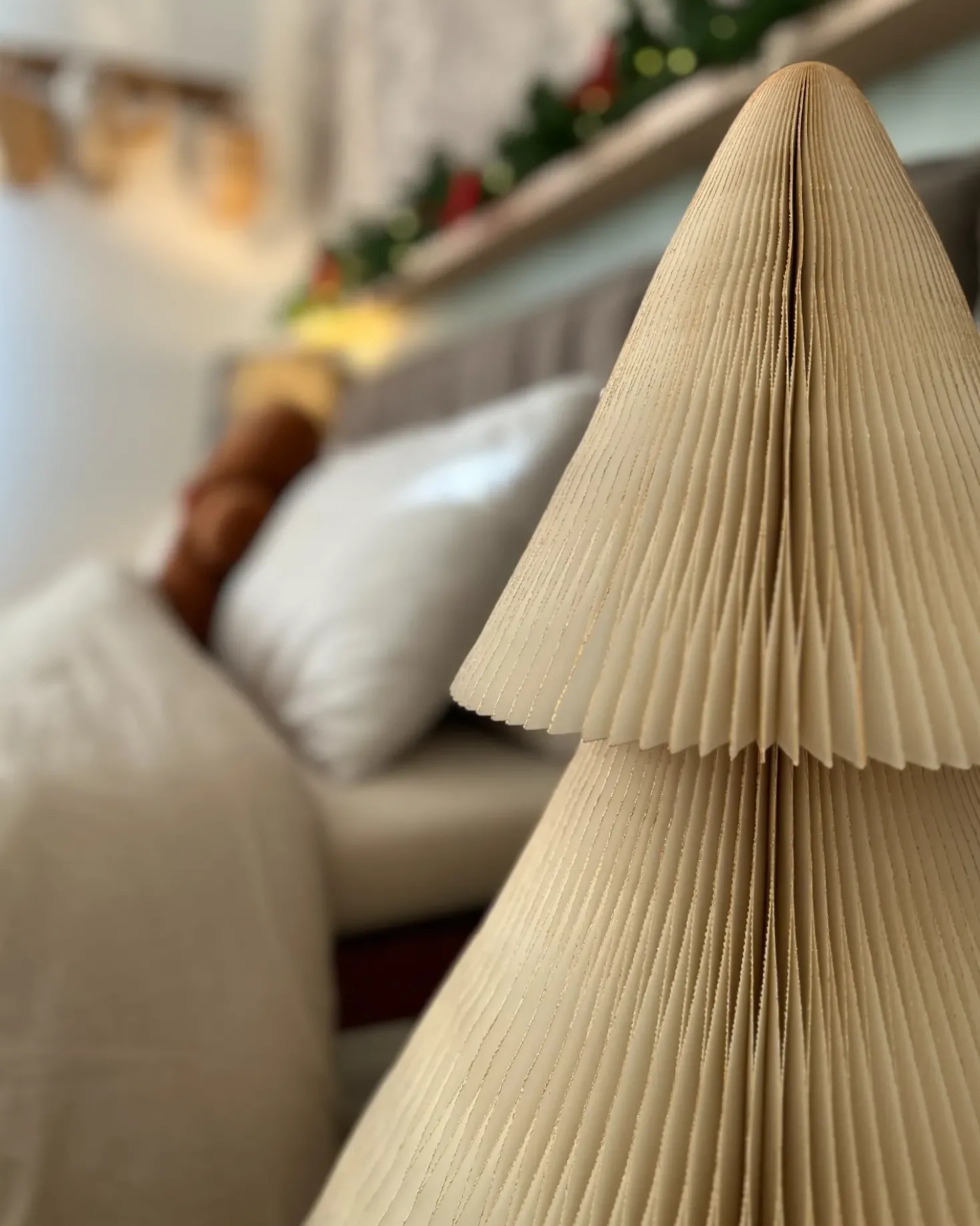 Sæt med 2 juledekorationer VEFSNA Juletræ 90/122 cm Beige