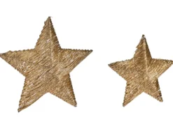 Sæt med 2 juledekorationer LED HAMPEN Stjerne 24/30 cm Guld
