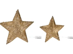 Sæt med 2 juledekorationer LED HAMPEN Stjerne 24/30 cm Guld