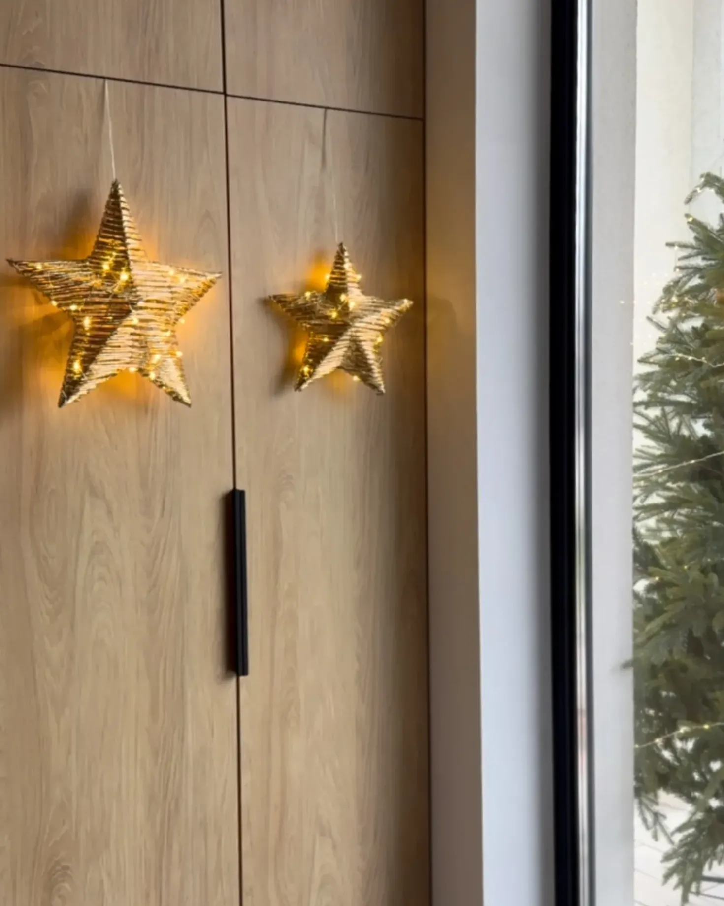 Sæt med 2 juledekorationer LED HAMPEN Stjerne 24/30 cm Guld