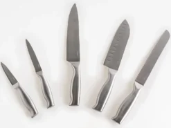 Sæt med 5 knive i blok MASHIKO Sølv