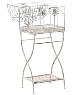 Sæt med 2 reoler SICILY Metal 122/90 cm 43/37 cm Grå