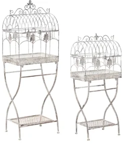 Sæt med 2 reoler SICILY Metal 122/90 cm 43/37 cm Grå