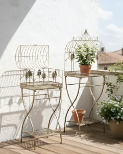 Sæt med 2 reoler SICILY Metal 122/90 cm 43/37 cm Sort