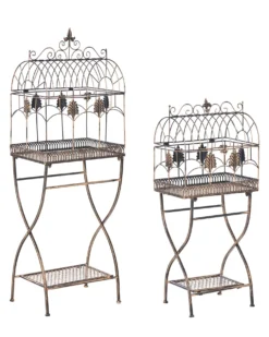 Sæt med 2 reoler SICILY Metal 122/90 cm 43/37 cm Sort
