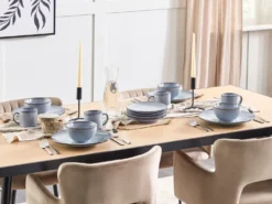 Sæt med 4 skåle JUNIPER Stentøj Himmelblå