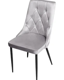 Sæt med 2 spisebordsstole AVENIR Velour Lysegrå