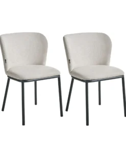 Sæt med 2 spisebordsstole ARTESIA Lys Beige