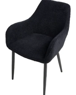 Sæt med 2 spisebordsstole ALDEN Boucle Sort