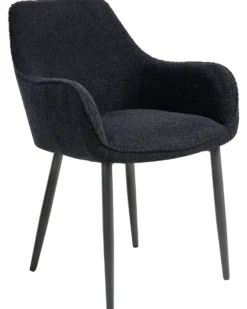 Sæt med 2 spisebordsstole ALDEN Boucle Sort
