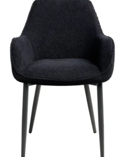 Sæt med 2 spisebordsstole ALDEN Boucle Sort