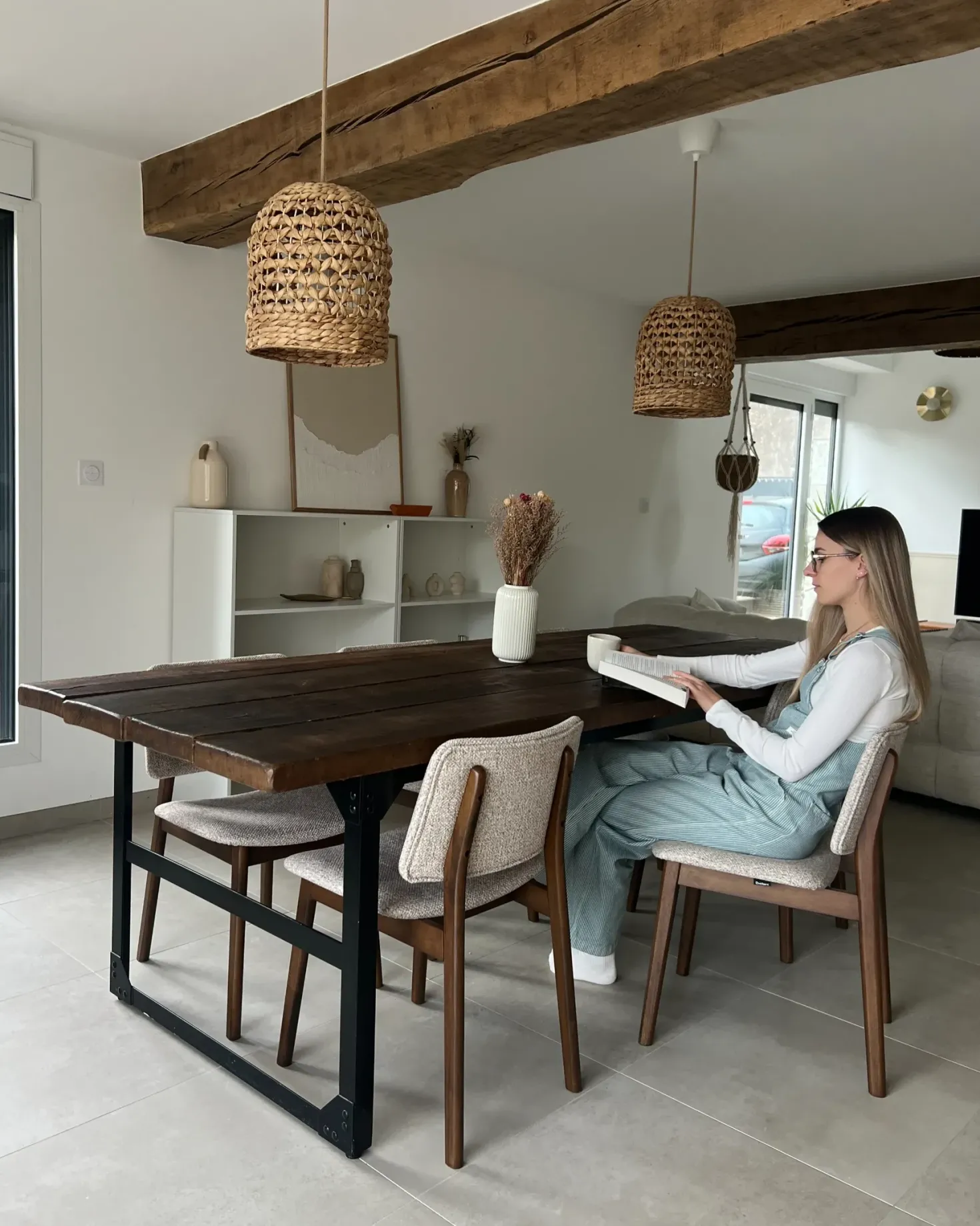 Sæt med 2 spisebordsstole BLANE Boucle Mørkebrun/taupe
