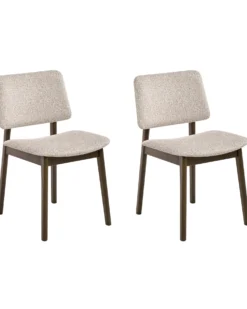 Sæt med 2 spisebordsstole BLANE Boucle Mørkebrun/taupe