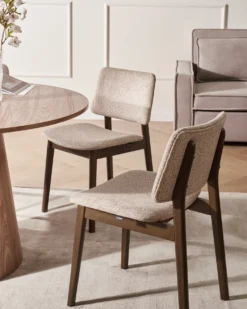 Sæt med 2 spisebordsstole BLANE Boucle Mørkebrun/taupe