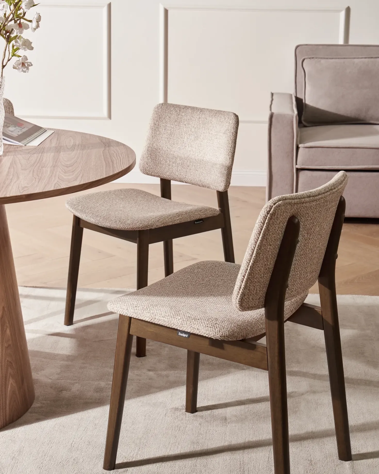 Sæt med 2 spisebordsstole BLANE Boucle Mørkebrun/taupe