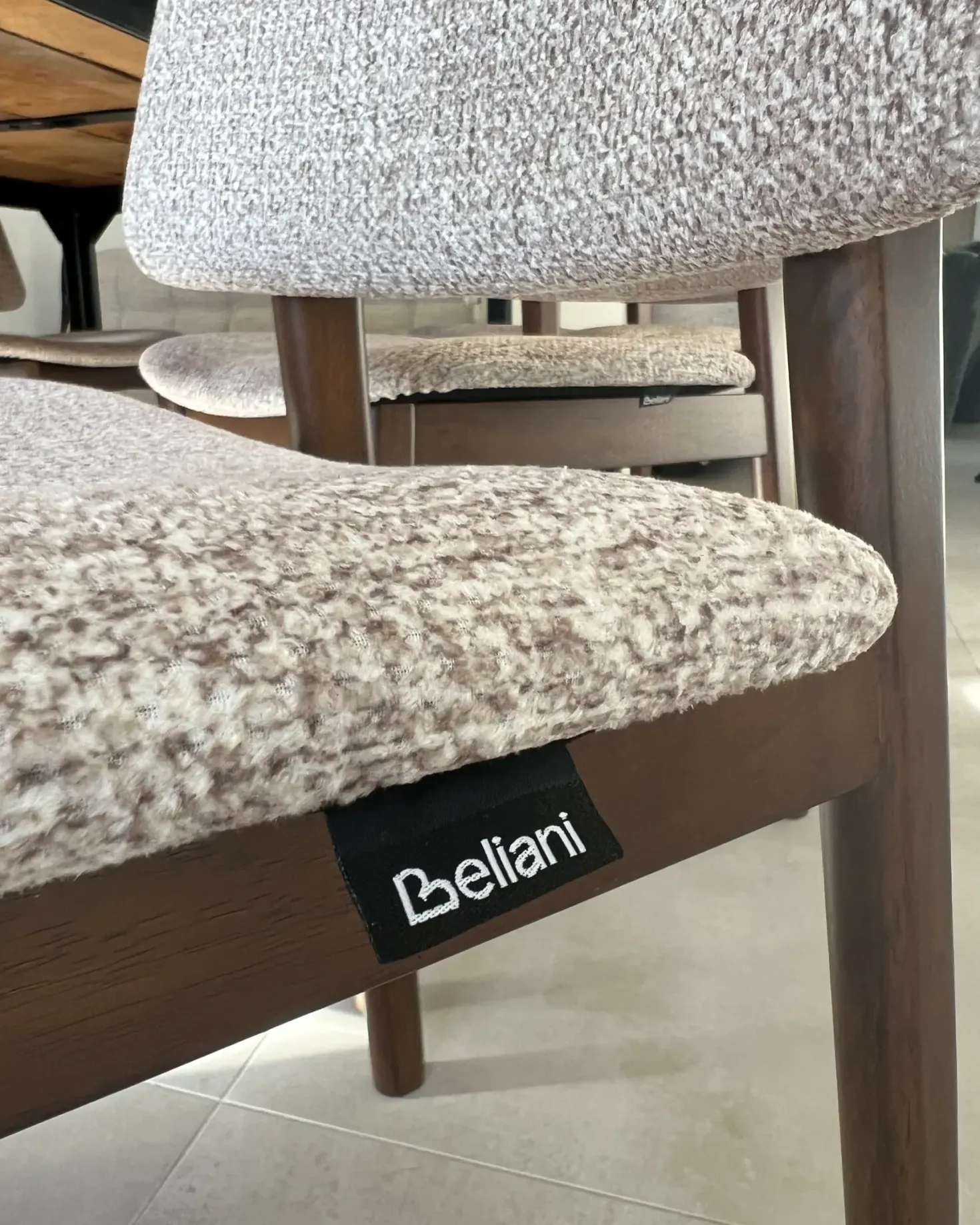 Sæt med 2 spisebordsstole BLANE Boucle Mørkebrun/taupe
