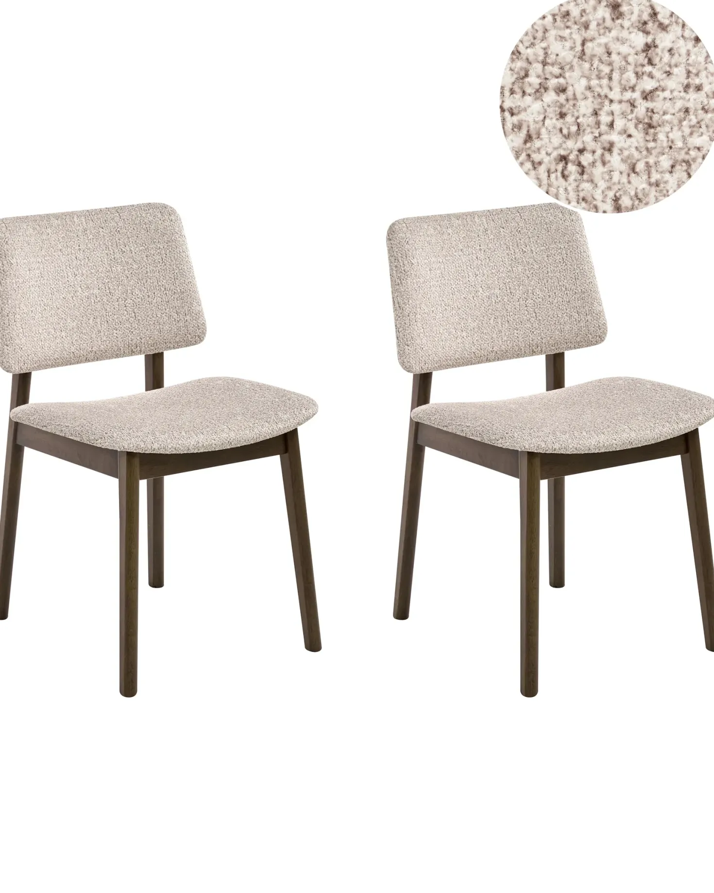 Sæt med 2 spisebordsstole BLANE Boucle Mørkebrun/taupe