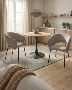 Sæt med 2 spisebordsstole BLAKELY Brungrå