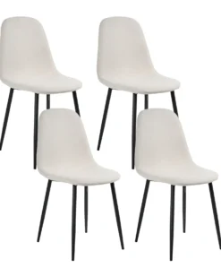 Sæt med 4 spisebordsstole CRANDALL Lys Beige
