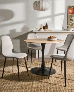 Sæt med 4 spisebordsstole CRANDALL Lys Beige