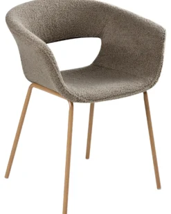 Sæt med 2 spisebordsstole ELMA Boucle Brungrå