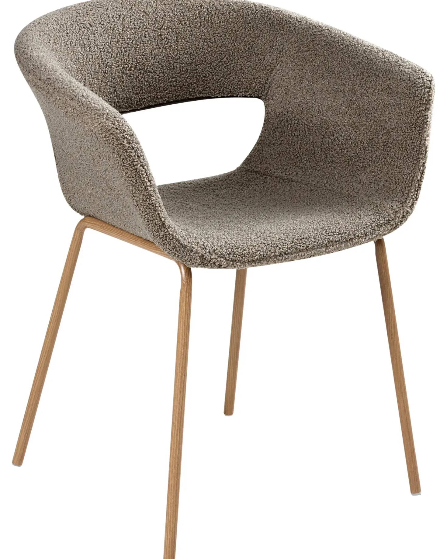 Sæt med 2 spisebordsstole ELMA Boucle Brungrå