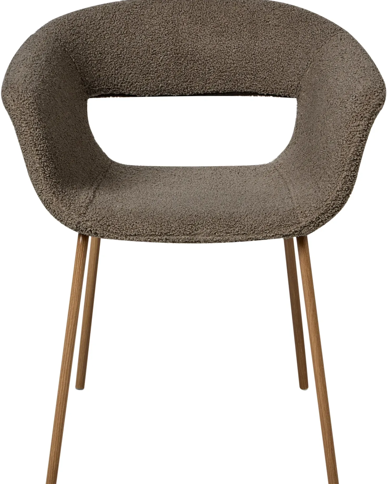 Sæt med 2 spisebordsstole ELMA Boucle Brungrå