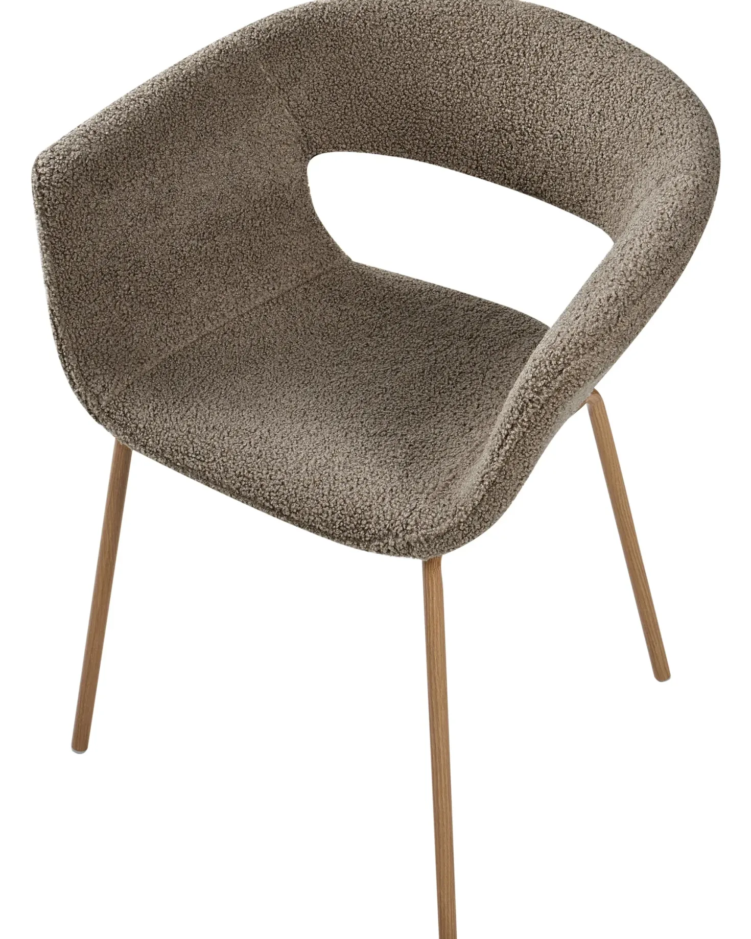 Sæt med 2 spisebordsstole ELMA Boucle Brungrå