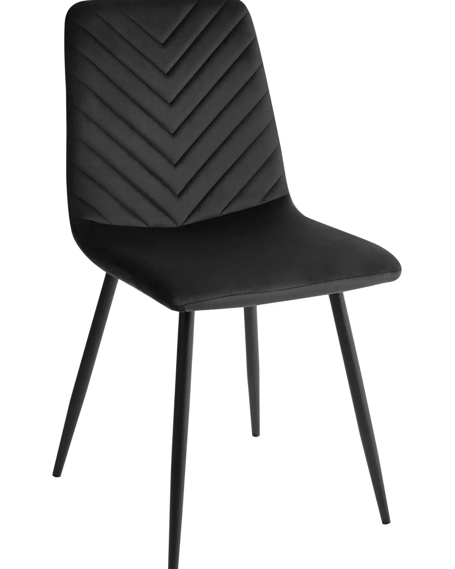 Sæt med 4 spisebordsstole HAVRE Velour Sort