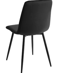 Sæt med 4 spisebordsstole HAVRE Velour Sort