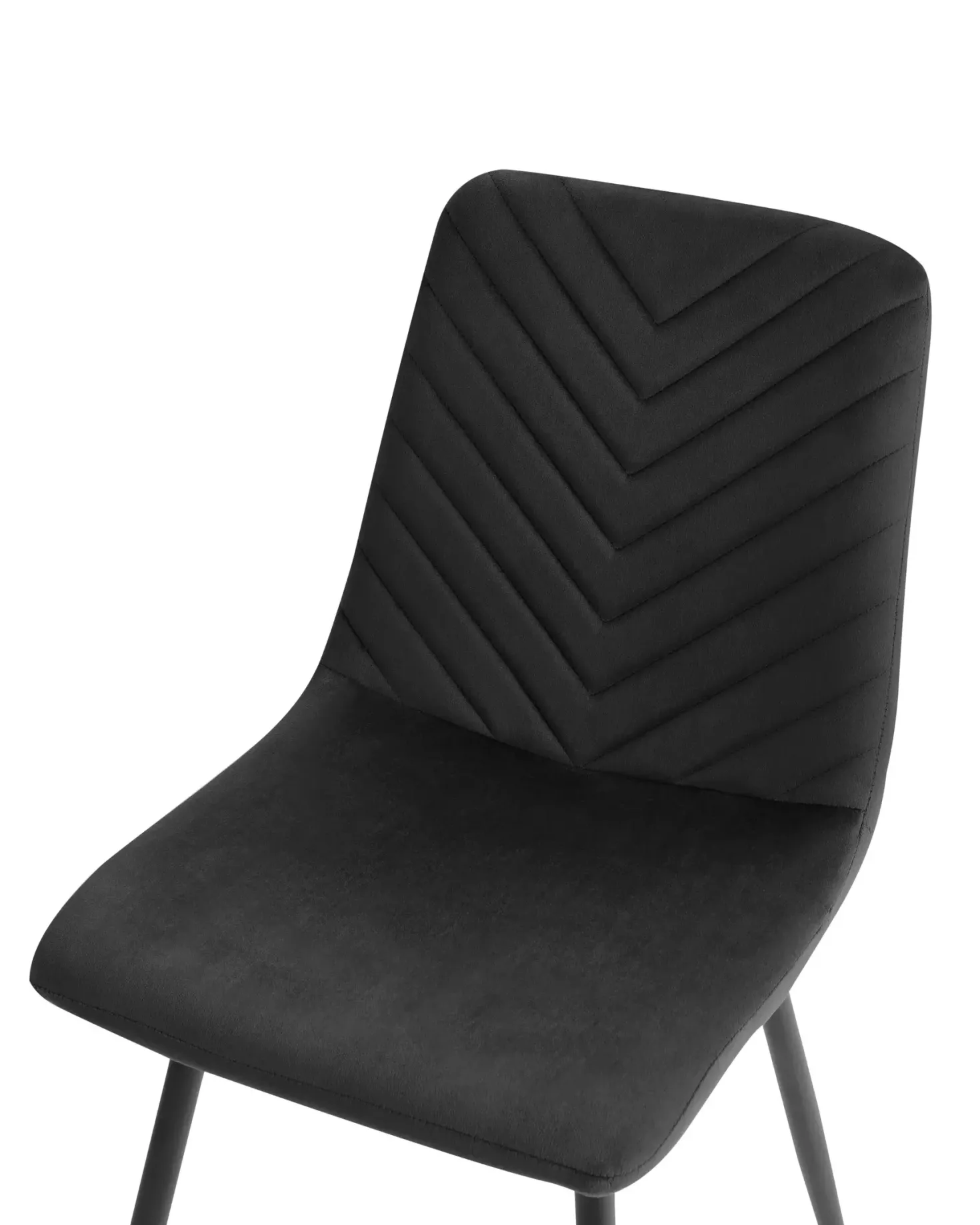 Sæt med 4 spisebordsstole HAVRE Velour Sort