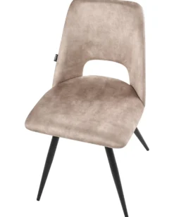 Sæt med 2 spisebordsstole HALLETT Velour Beige