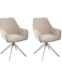 Sæt med 2 spisebordsstole JODAR Beige