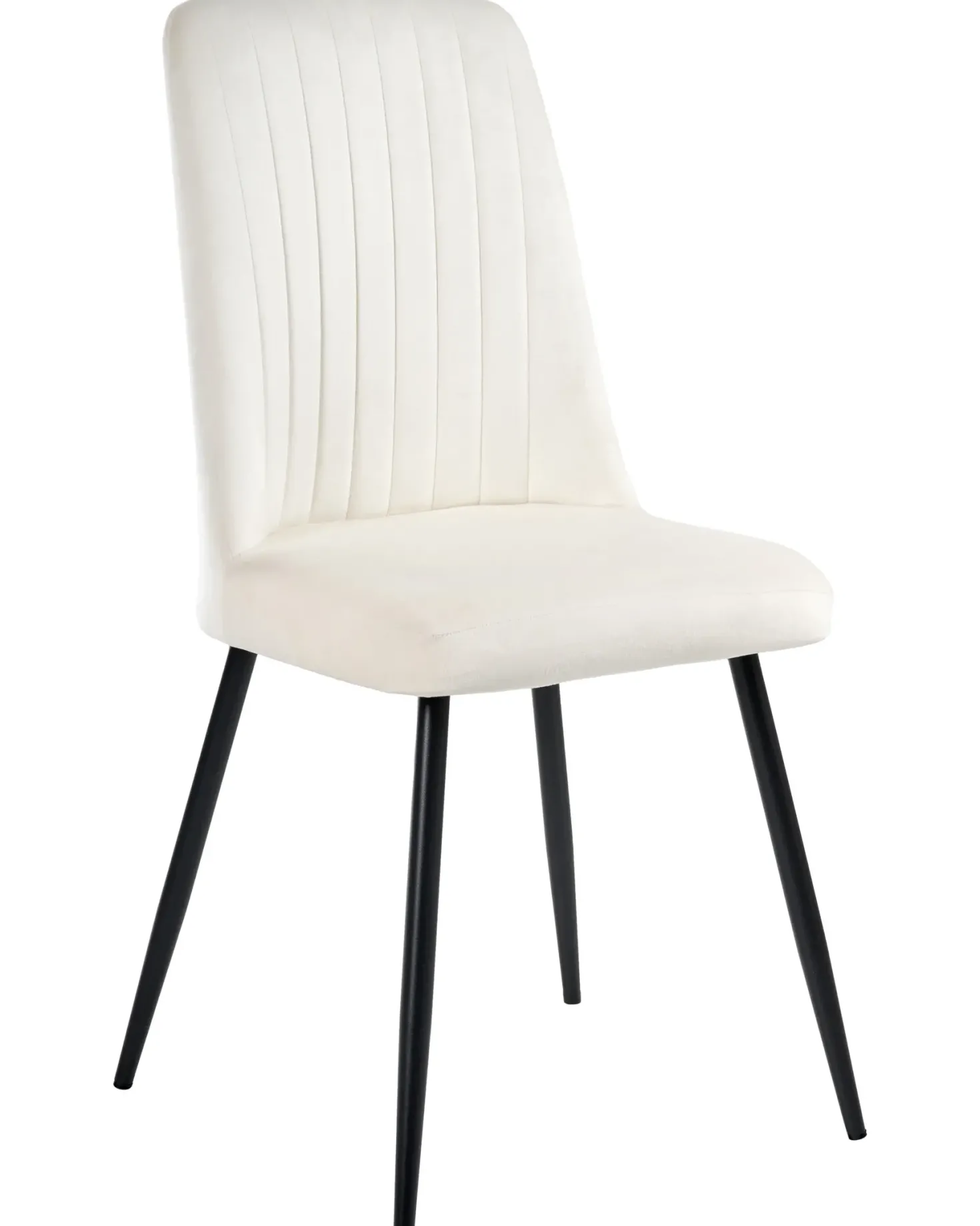 Sæt med 4 spisebordsstole KIRBY Velour Cremehvid