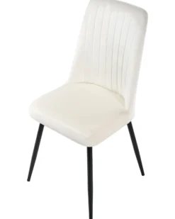 Sæt med 4 spisebordsstole KIRBY Velour Cremehvid