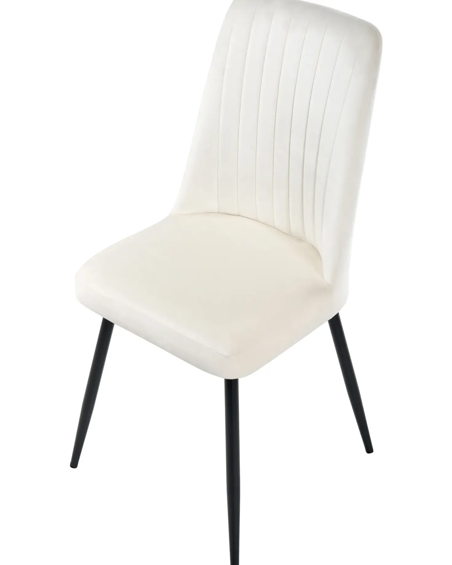 Sæt med 4 spisebordsstole KIRBY Velour Cremehvid