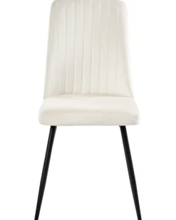 Sæt med 4 spisebordsstole KIRBY Velour Cremehvid
