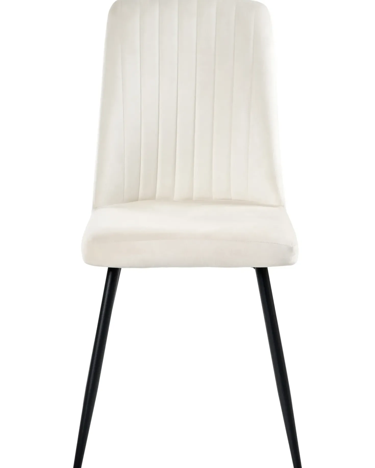 Sæt med 4 spisebordsstole KIRBY Velour Cremehvid