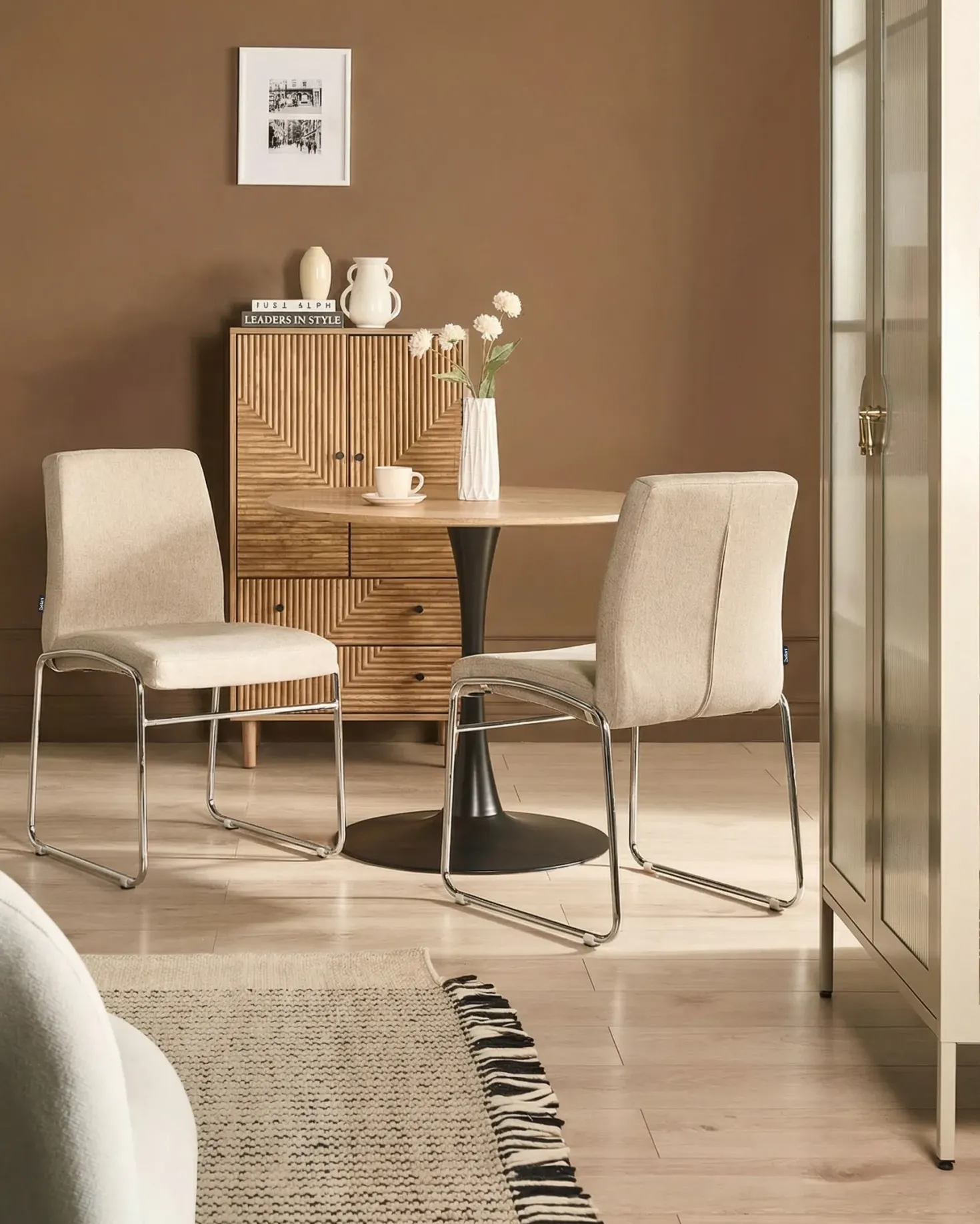 Sæt med 2 spisebordsstole LECCO Beige