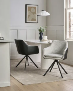 Sæt med 2 spisebordsstole LITHIA Sort/hvid